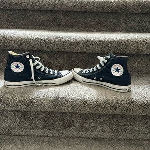 Navy high top converse